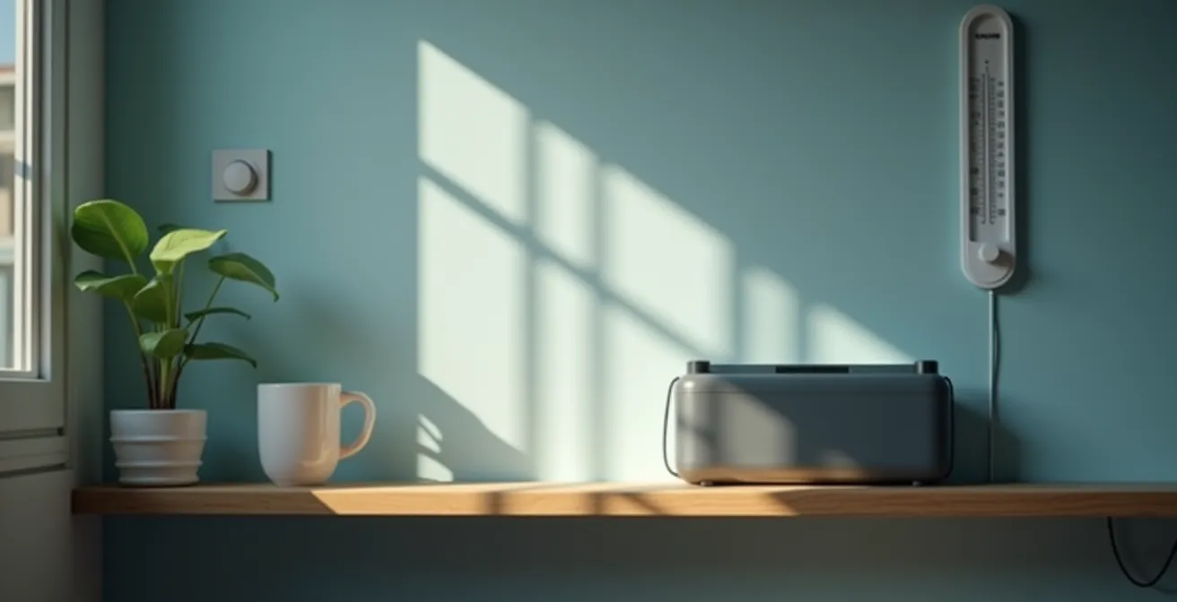 Batería de e-bike guardada en estante interior fresco alejada del calor del verano