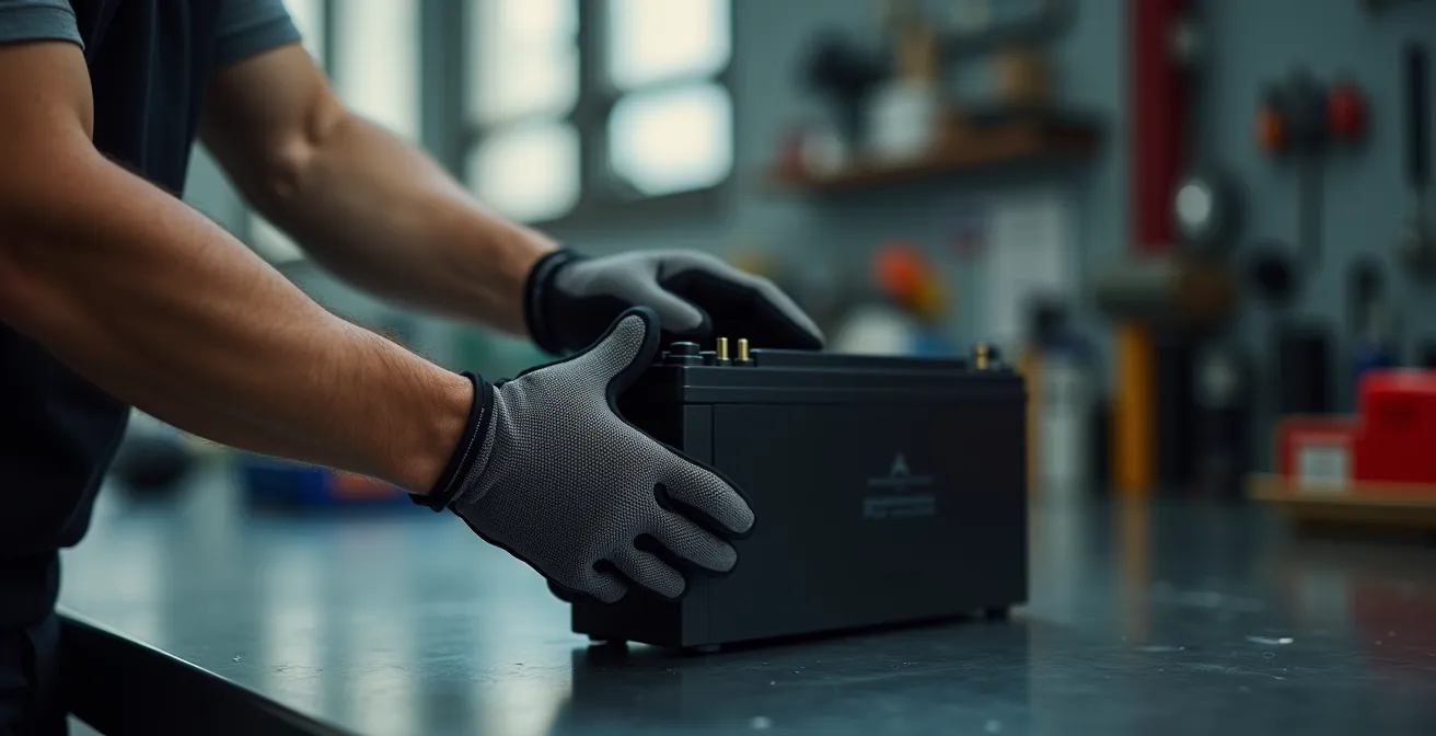 Vista lateral de batería PowerTube Bosch con indicadores LED durante proceso de reseteo del BMS