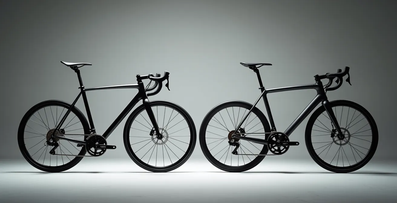 Comparación visual de la rigidez estructural entre cuadro de diamante y cuadro step-thru