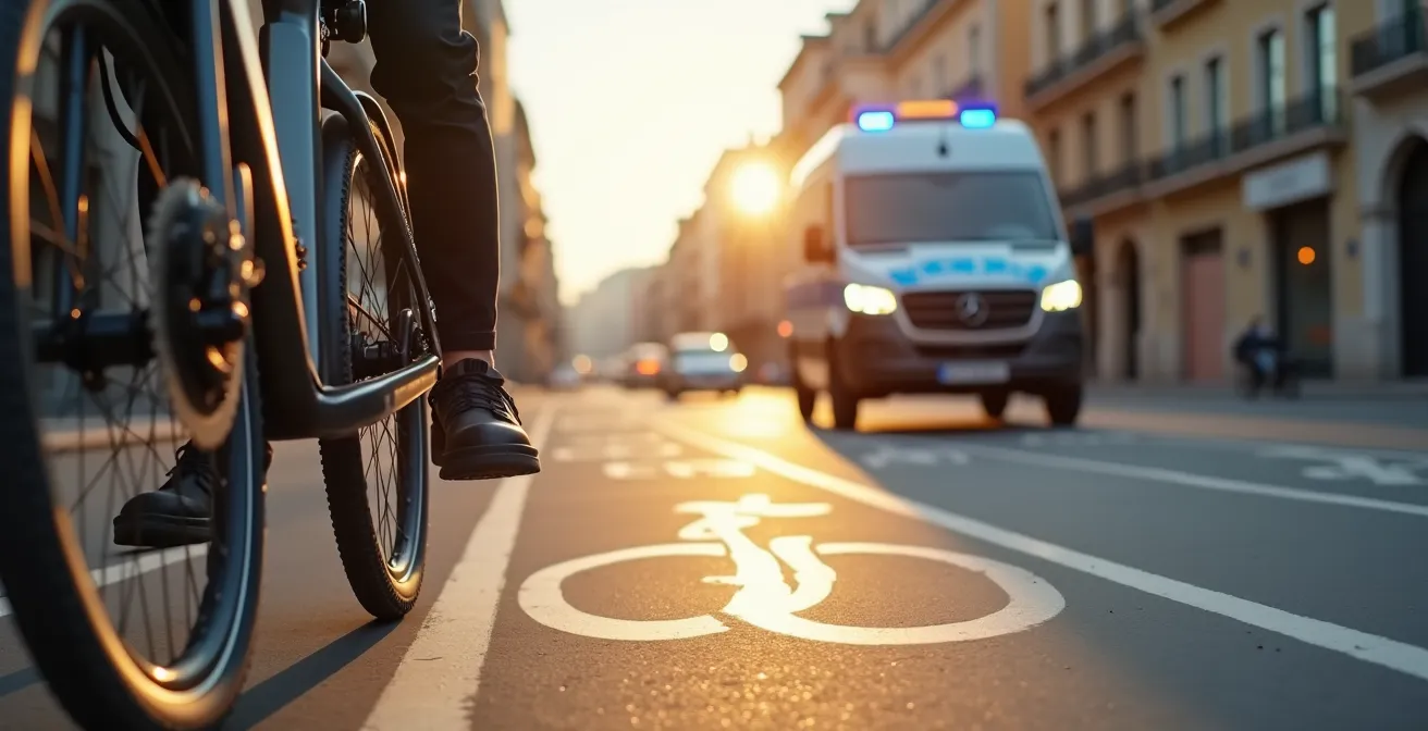 Control policial de una bicicleta eléctrica en entorno urbano