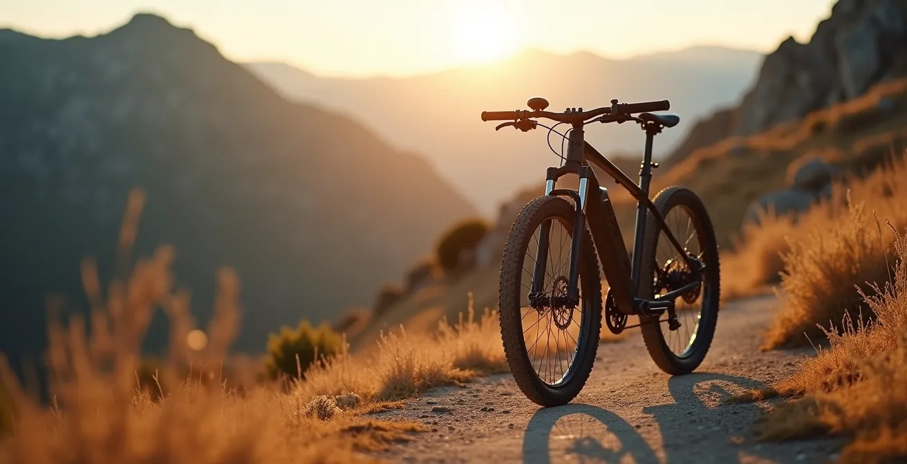Comparación visual del par motor constante de una e-bike en un sendero de la Sierra de Guadarrama versus el pedaleo humano variable.
